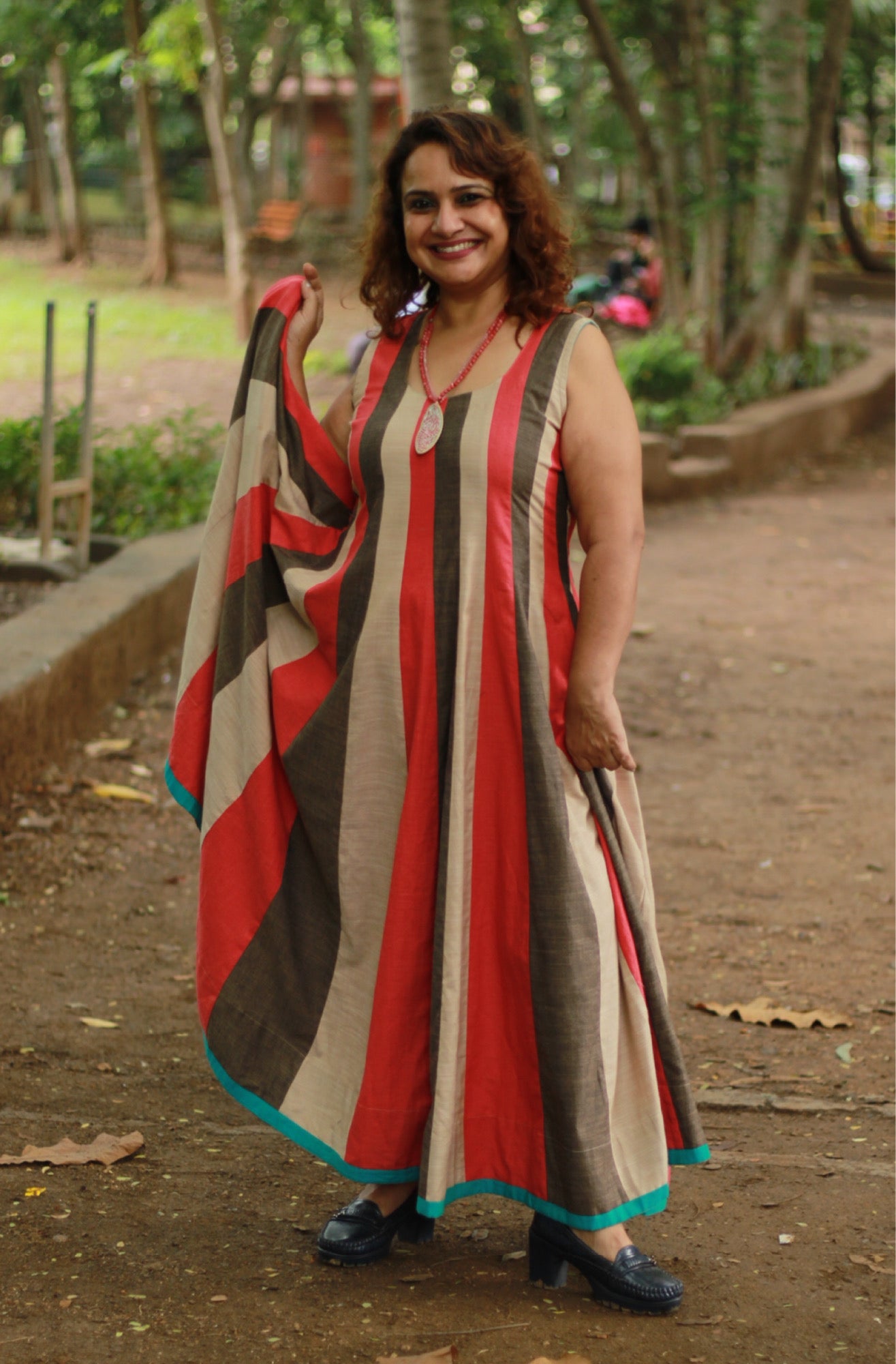 Alankrita | TeesKali Anarkali Kurta/Dress  | Beige & Coral