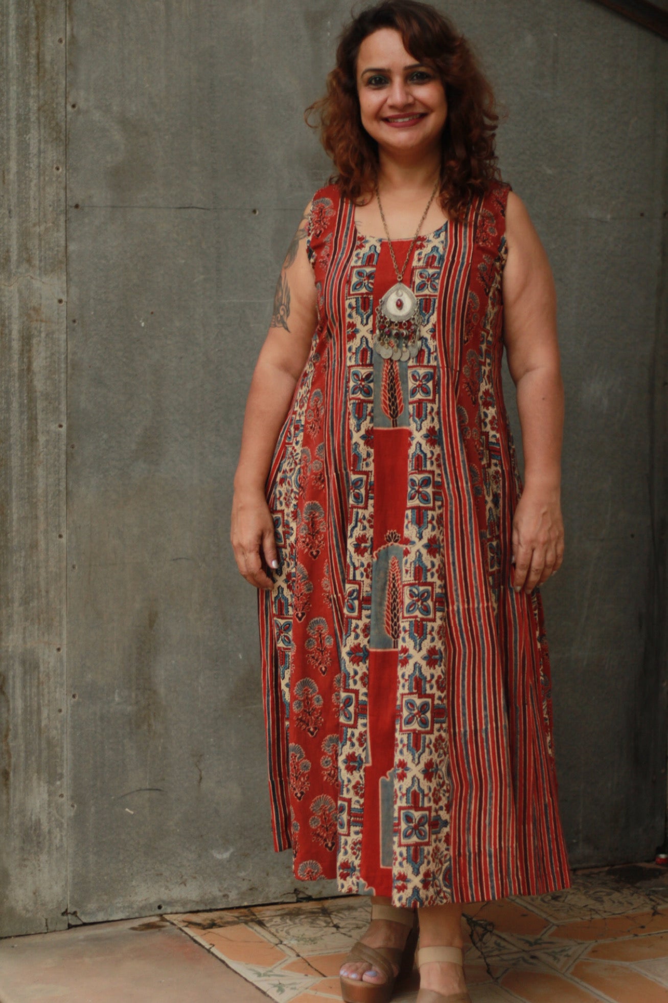 Alankrita | Kalidar Kurta | Madder Ajrakh Medley