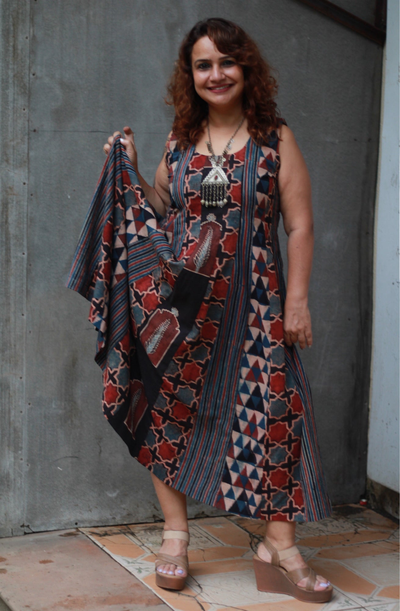 Alankrita | Kalidar Kurta | Noir Ajrakh Medley