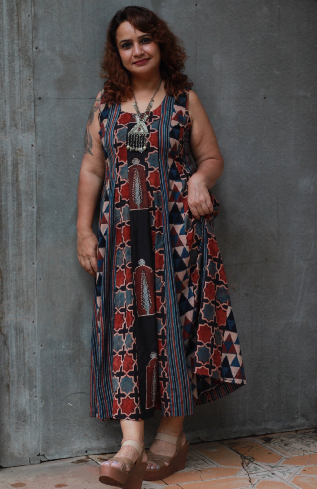 Alankrita | Kalidar Kurta | Noir Ajrakh Medley