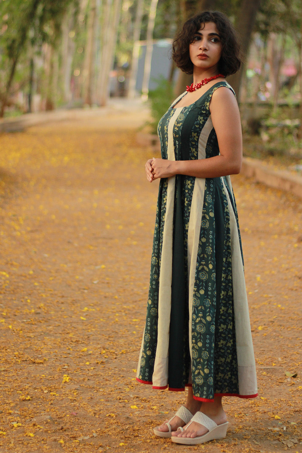 Alankrita | TeesKali Anarkali Kurta/Dress | Teal Sanganeri
