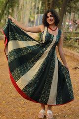 Alankrita | TeesKali Anarkali Kurta/Dress | Teal Sanganeri