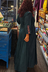 Alankrita | Chaaliskali Kurta | Teal with Mirrorwork