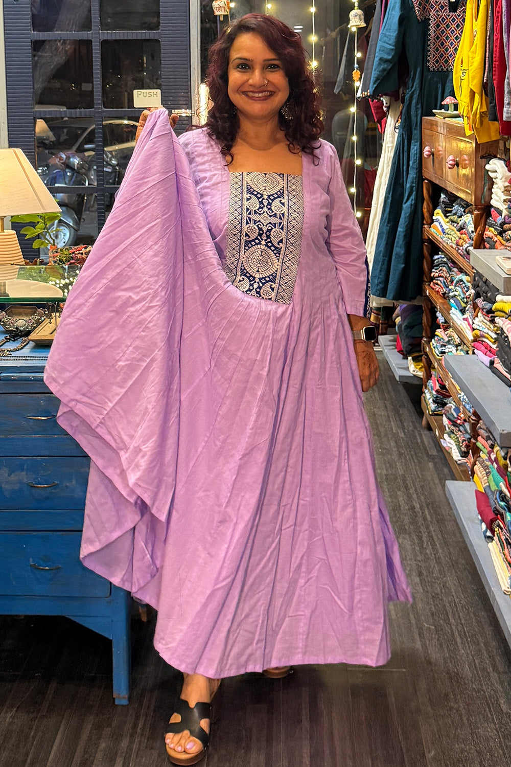 Alankrita | Chaaliskali Kurta | Lavender with North Eastern Woven Border