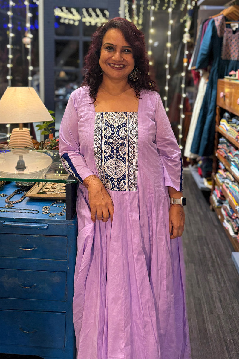Alankrita | Chaaliskali Kurta | Lavender with North Eastern Woven Border