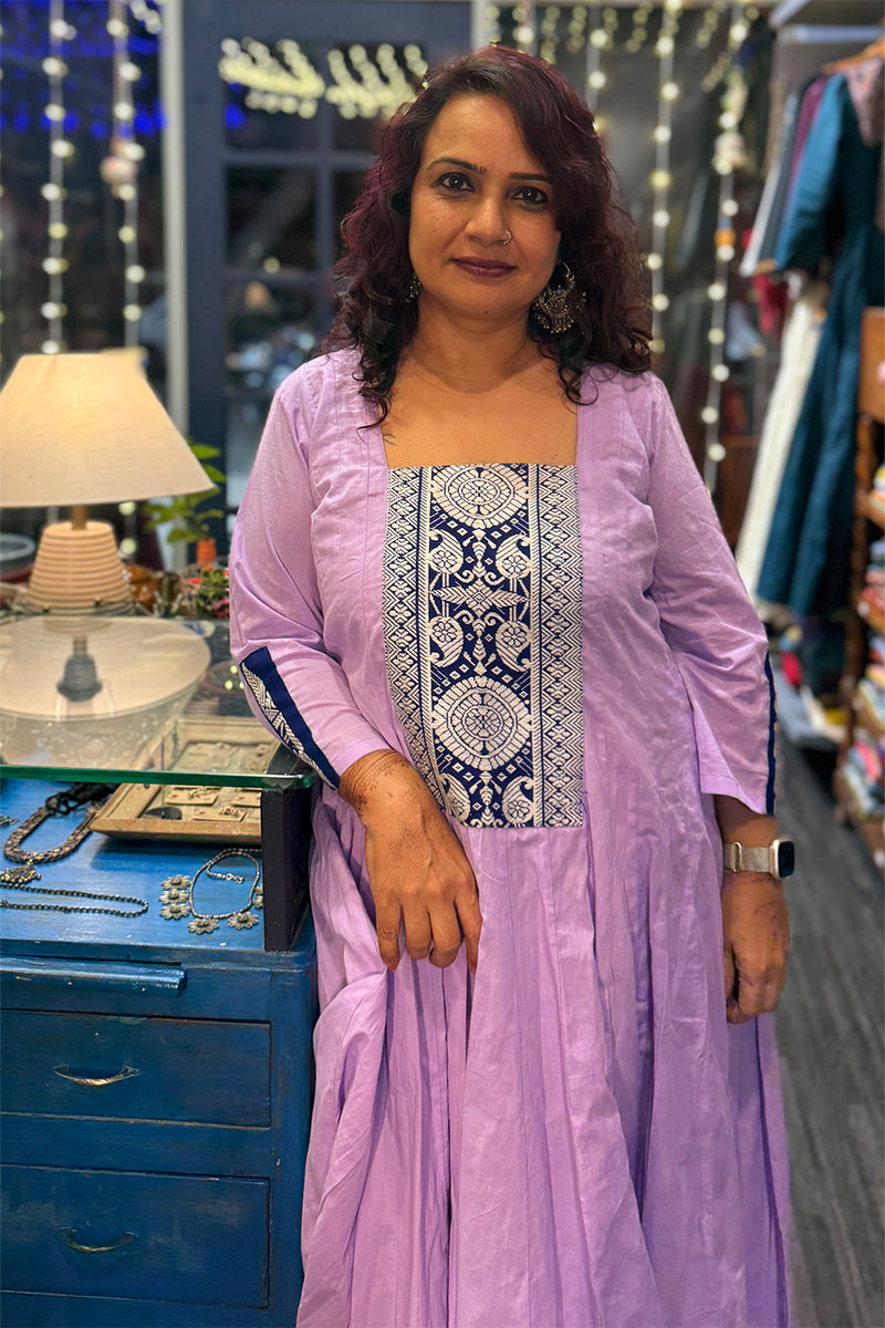 Alankrita | Chaaliskali Kurta | Lavender with North Eastern Woven Border