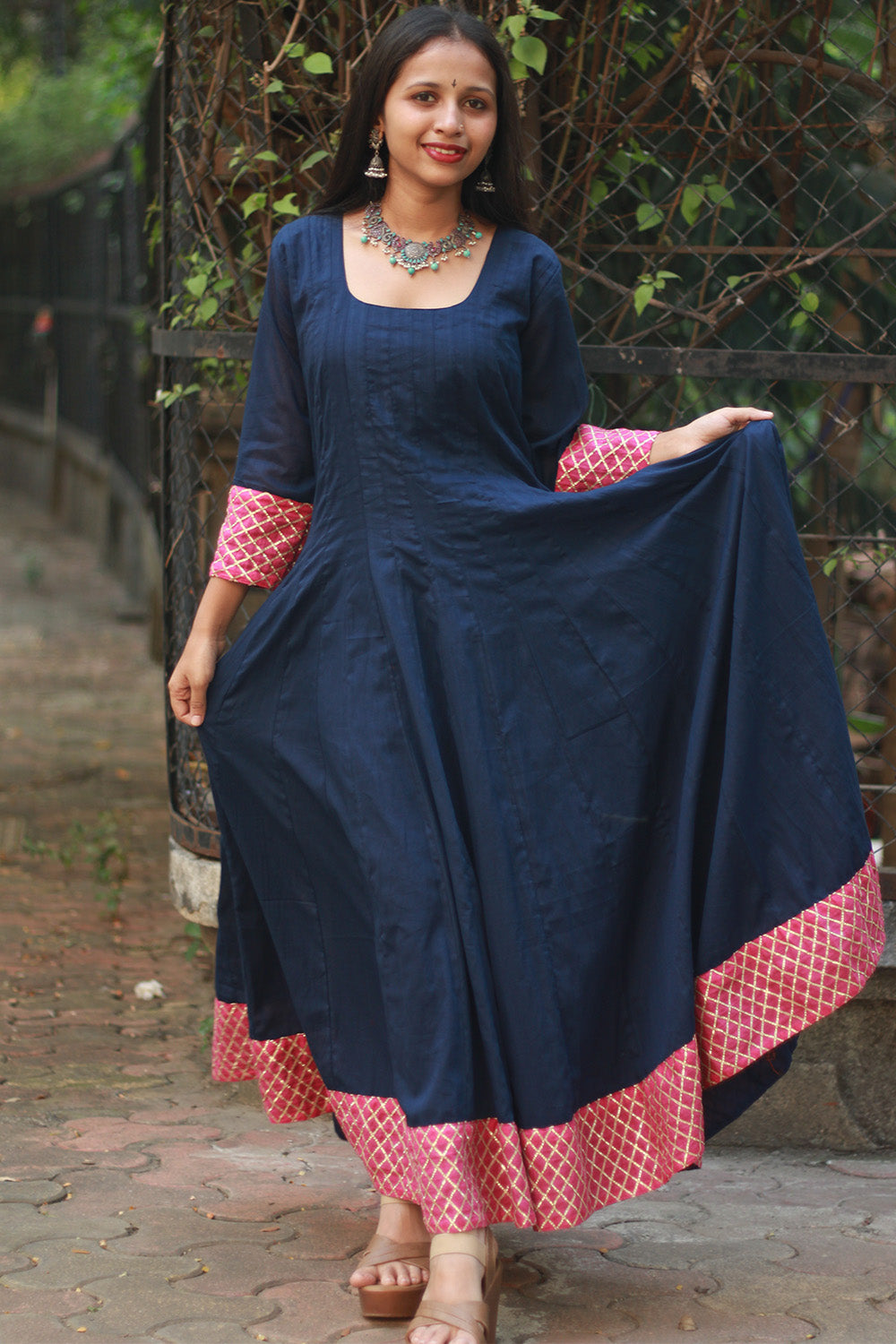Alankrita | Chaaliskali Kurta | Blue with Gota Patti