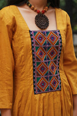 Alankrita | Chaaliskali Kurta | Yellow with Mirrorwork