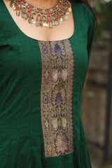 Alankrita | Chaaliskali Kurta | Green with Banarasi Zari