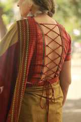Mandira | Khunn Border Saree | Mustard