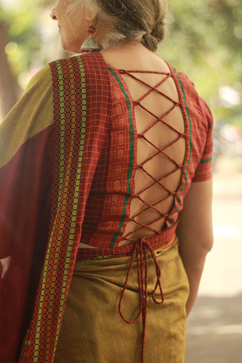 Mandira | Khunn Border Saree | Mustard