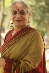Mandira | Khunn Border Saree | Mustard