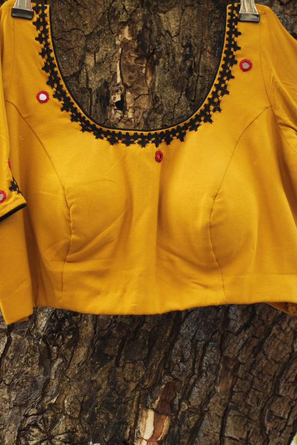 Sindhi Tanka | Chrome Yellow Blouse