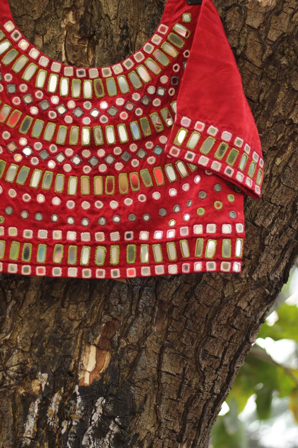 Kutch Mirrorwork Blouse | Red