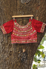 Kutch Mirrorwork Blouse | Red