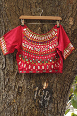 Kutch Mirrorwork Blouse | Red