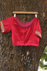 Kutch Mirrorwork Blouse | Red