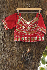 Kutch Mirrorwork Blouse | Red