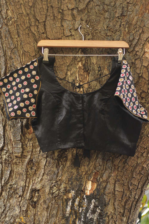 Abhla | Kutch Mirrorwork Blouse |  Black