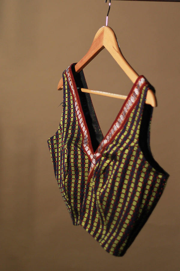 Sleeveless Khunn Blouse | Purple - Gold