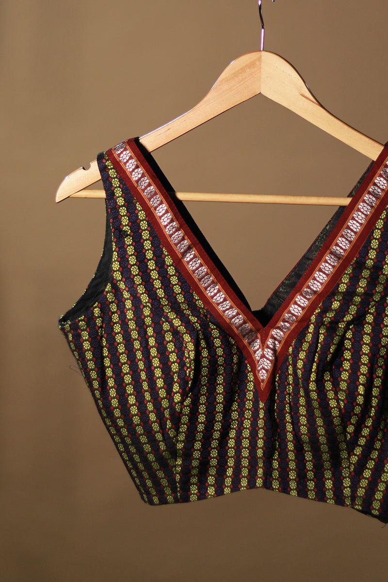 Sleeveless Khunn Blouse | Purple - Gold