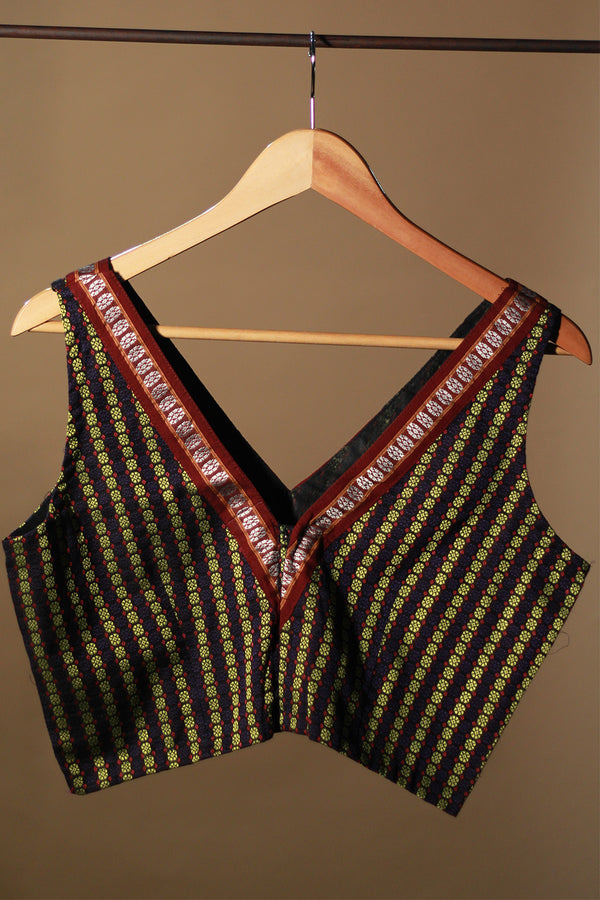 Sleeveless Khunn Blouse | Purple - Gold