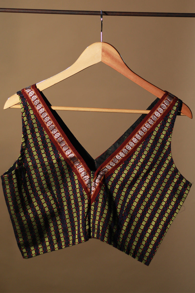 Sleeveless Khunn Blouse | Purple - Gold