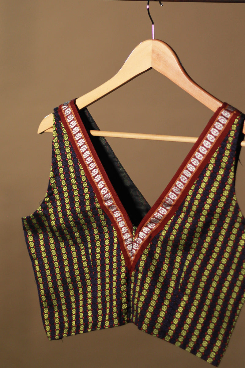 Sleeveless Khunn Blouse | Purple - Gold