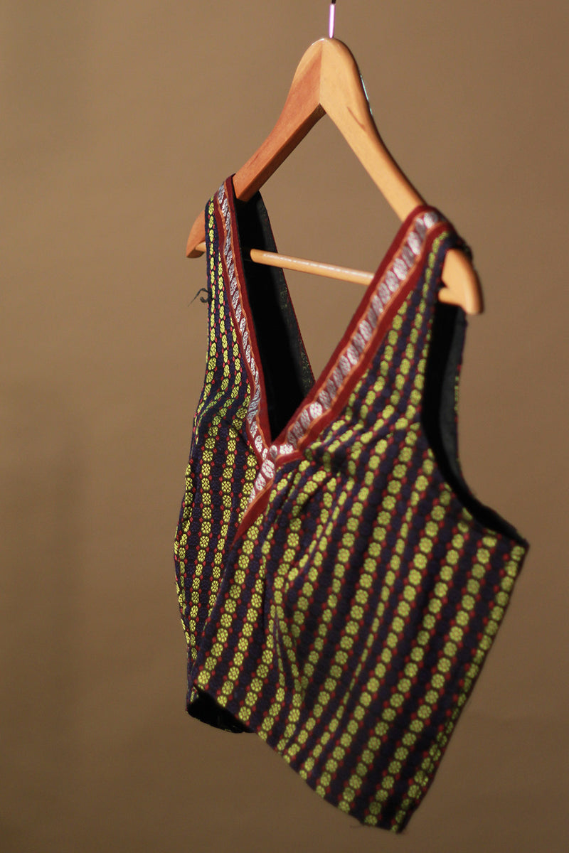 Sleeveless Khunn Blouse | Purple - Gold