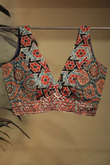 Modal Silk | Sleeveless Blouse | Pinwheel Ajrakh