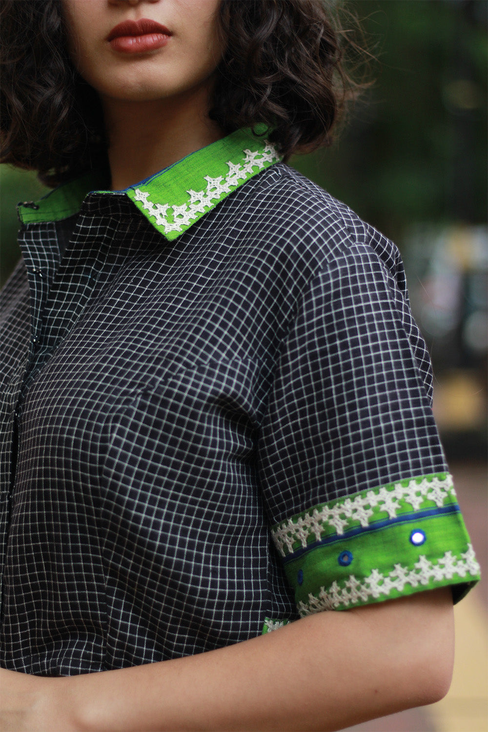 Vairagi | Patteda Anchu Blouse | Noir with Embroidery