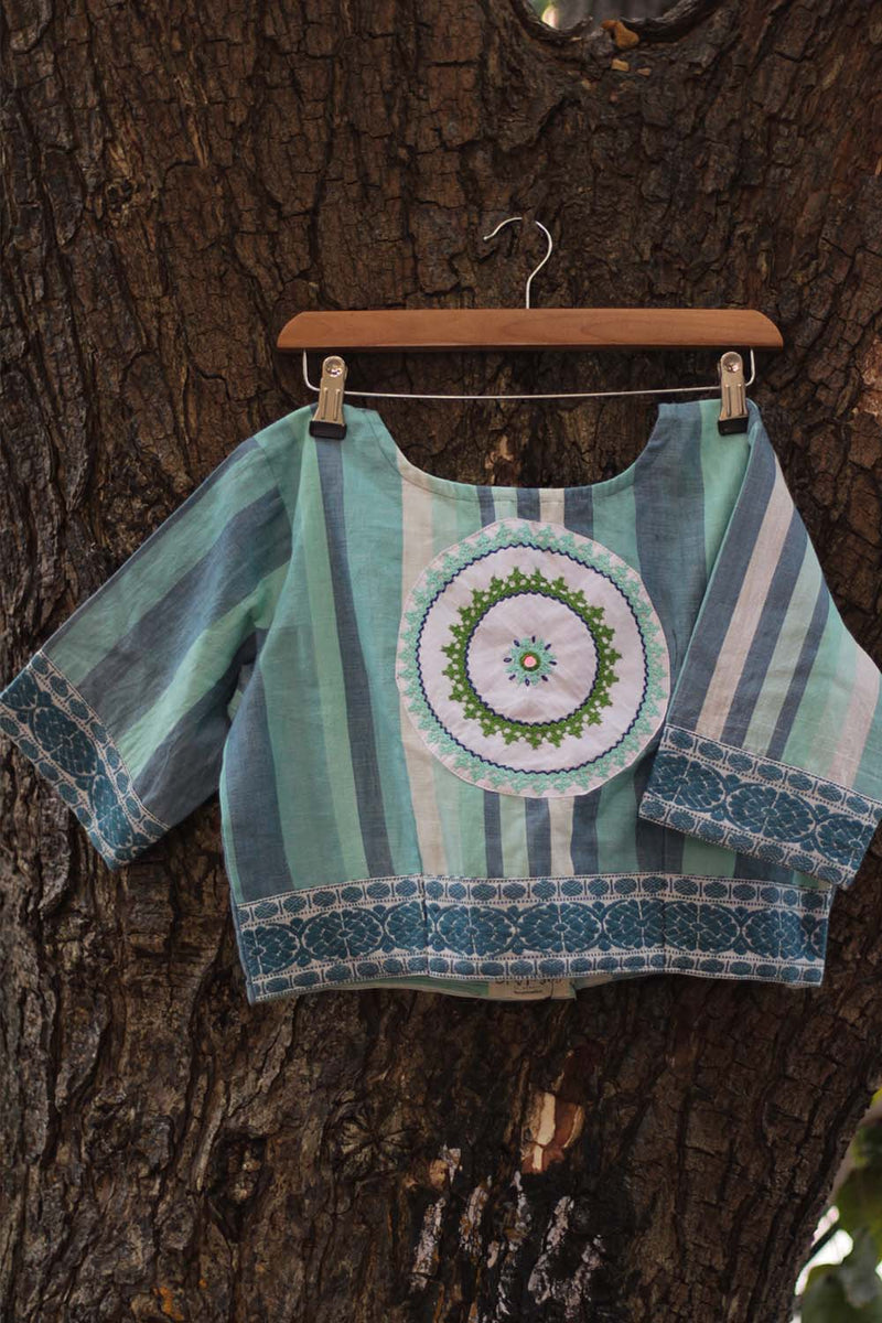 Sindhi Tanka  Blouse | Aqua
