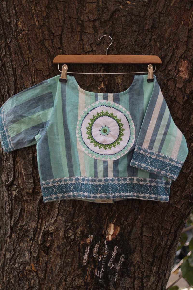 Sindhi Tanka  Blouse | Aqua