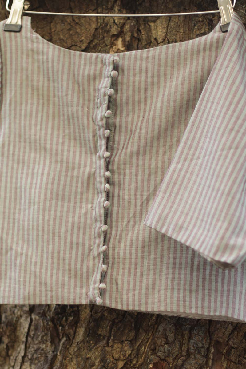 Potli buttons | Sleeved Blouse | Slate