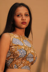 Mastaani | Reversible Blouse | Cobalt Blue & Blue Blooms Sanganeri