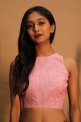 Mastaani | Reversible Blouse | Rose Pink with Mauve Sanganeri