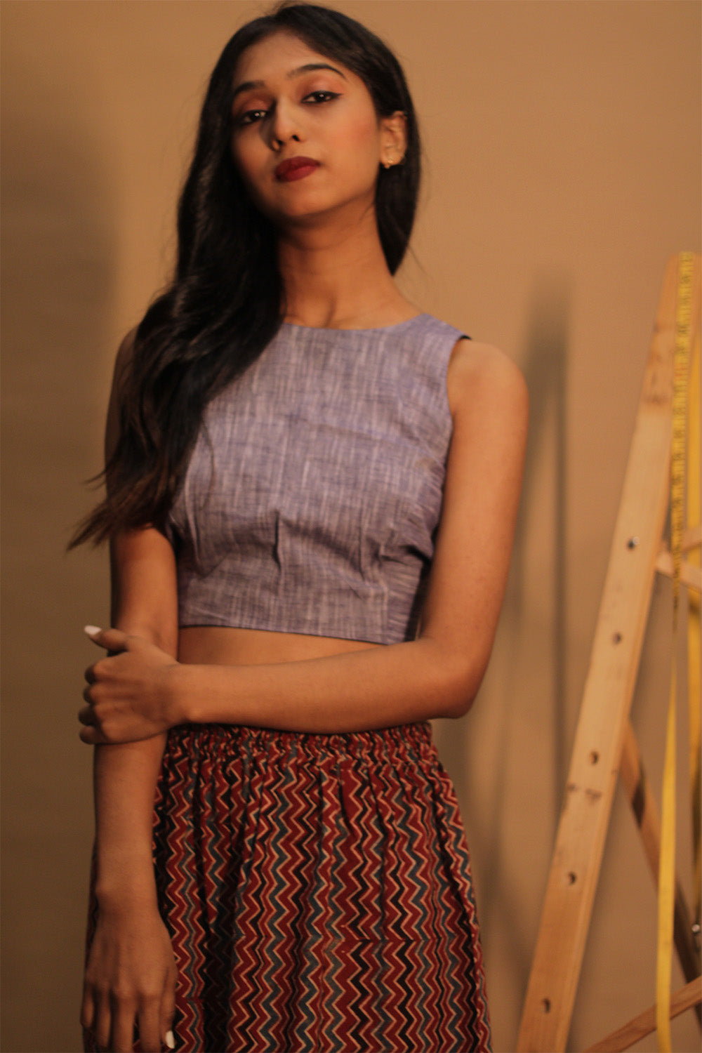 Mastaani | Reversible Blouse | Purple & Noir Khunn