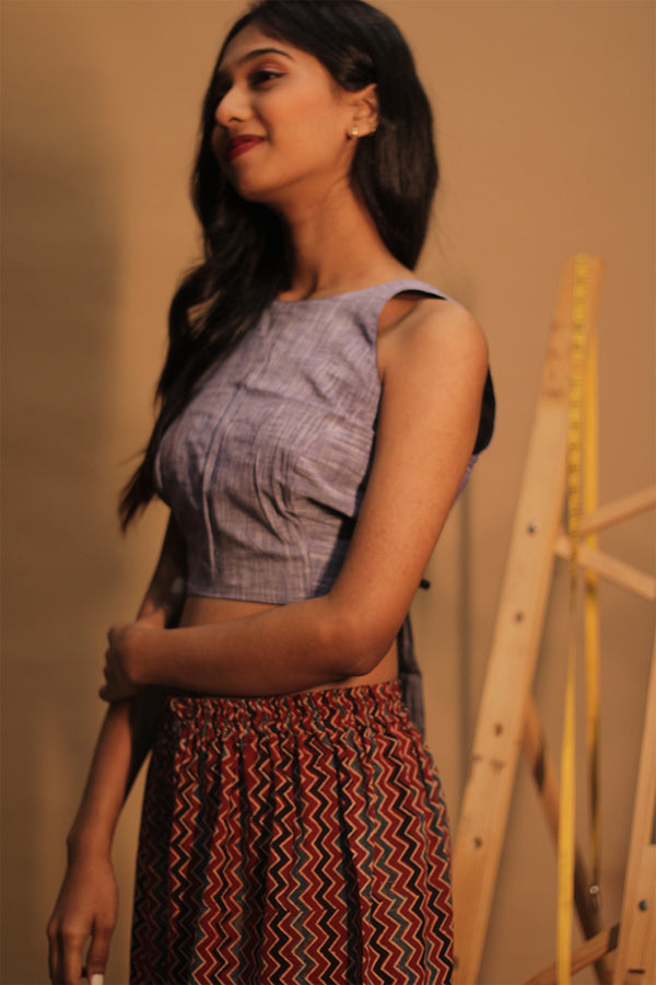 Mastaani | Reversible Blouse | Purple &  Noir Khunn