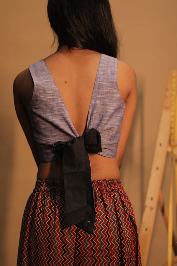 Mastaani | Reversible Blouse | Purple &  Noir Khunn
