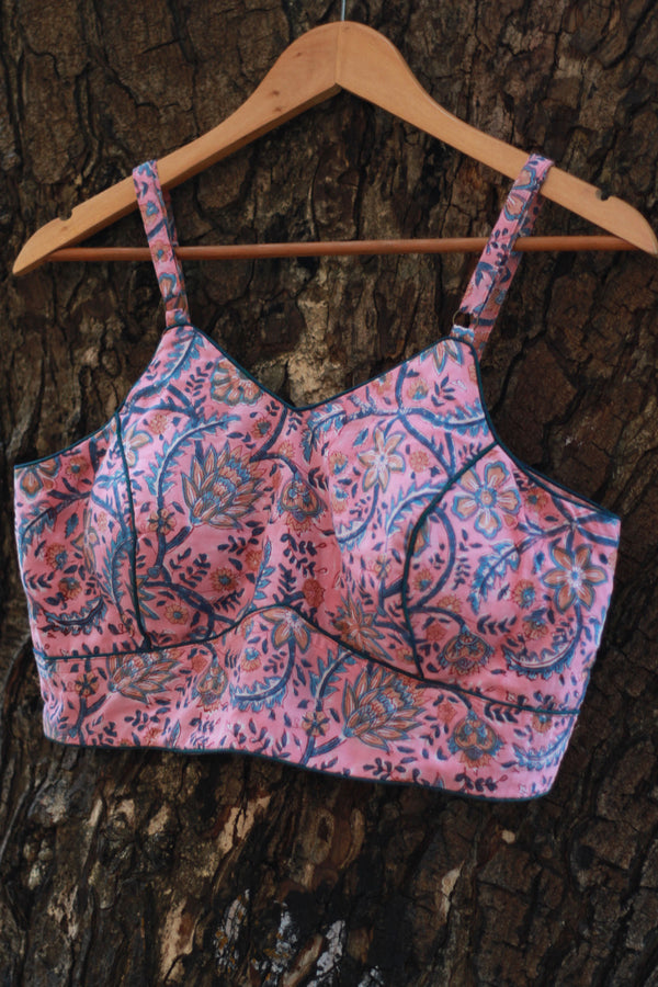 Tarangini | Spaghetti Blouse | Pink Sanganeri