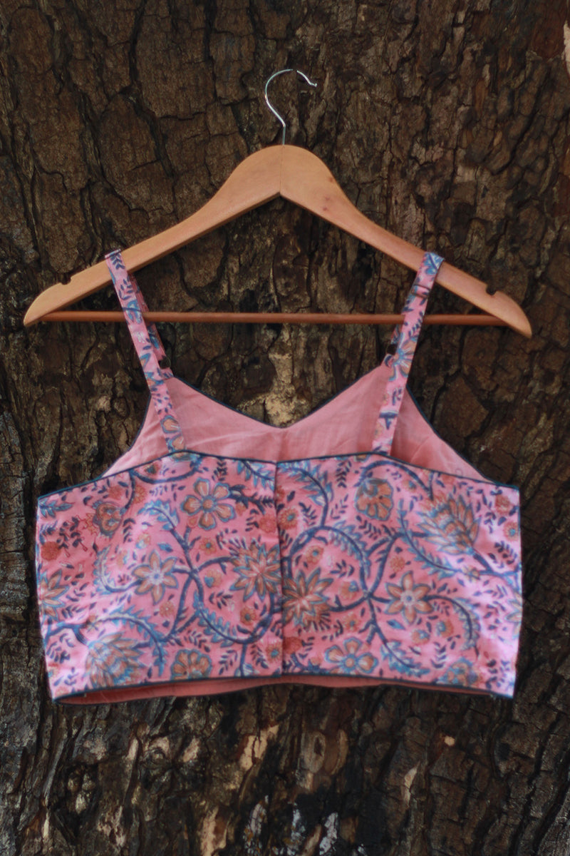 Tarangini | Spaghetti Blouse | Pink Sanganeri