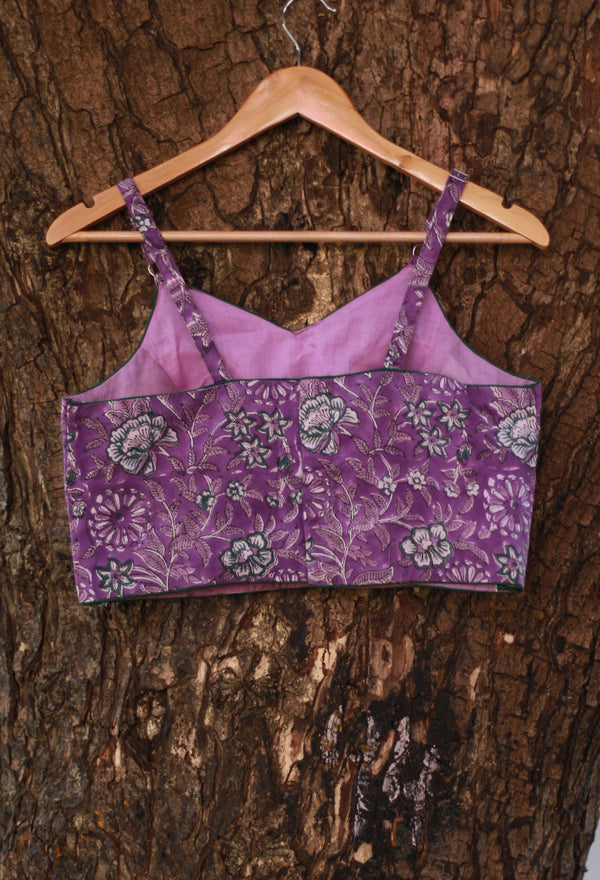 Tarangini | Spaghetti Blouse | Purple Sanganeri
