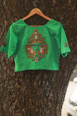 Handpainted Devi Blouse | Pista Green