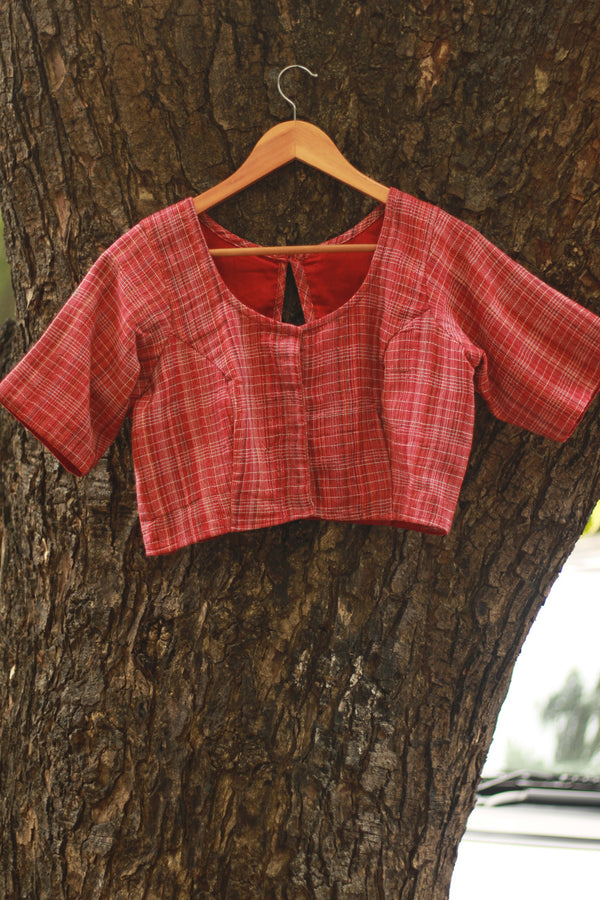 Gamcha Blouse | Red