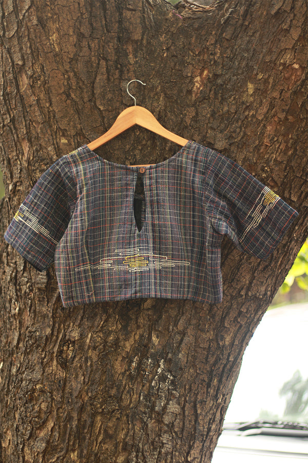 Gamcha Blouse | Blue