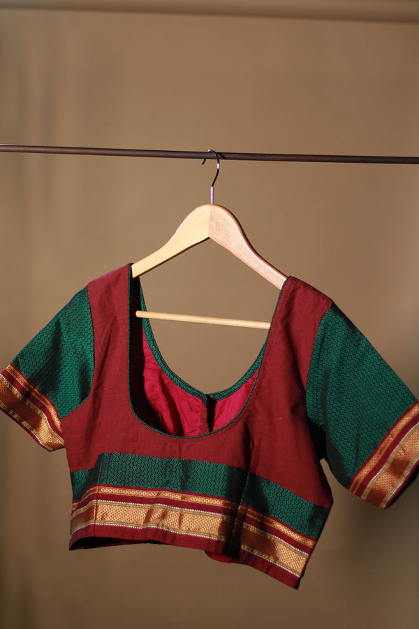 Khunn Blouse | Green & Pink