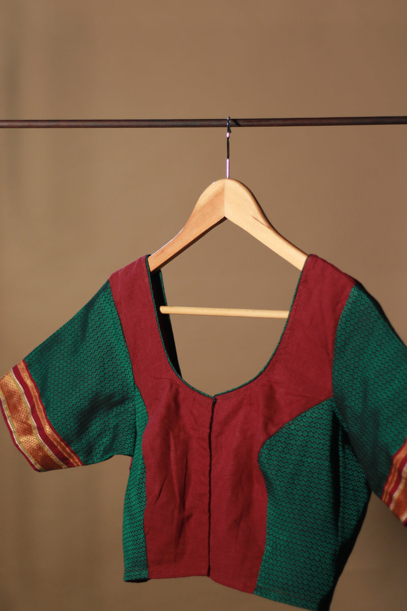 Khunn Blouse | Green & Pink