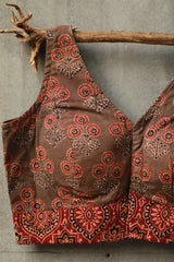 Sleeveless Mirrorwork Blouse | Ajrakh Medley