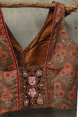 Sleeveless Mirrorwork Blouse | Ajrakh Medley