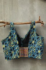 Sleeveless Mirrorwork Blouse | Ajrakh Medley
